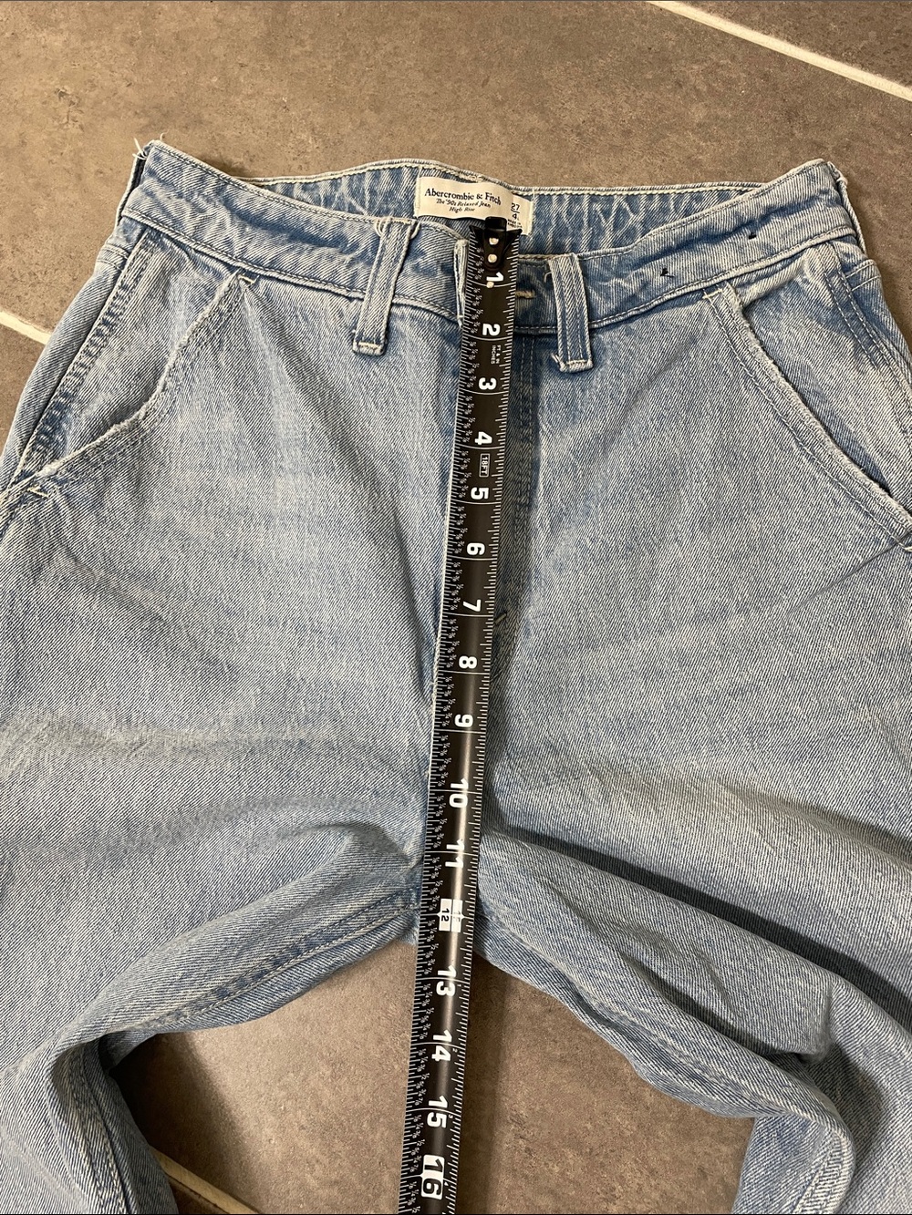Abercrombie & Fitch 90s Relaxed High Rise Carpenter Curve Love Jean size 27X33 - Picture 5 of 8